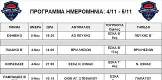 ΠΡΟΓΡΑΜΜΑ ΑΓΩΝΙΣΤΙΚΩΝ ΔΡΑΣΤΗΡΙΟΤΗΤΩΝ ΣΑΒ-ΚΥΡ 4-5/11