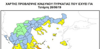 Yψηλός κίνδυνος πυρκαγιάς σήμερα Τετάρτη 26 Ιουνίου Yψηλός κίνδυνος πυρκαγιάς σήμερα Τετάρτη 26 Ιουνίου