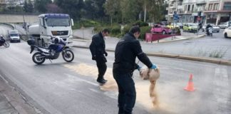 Δημοτική αστυνομία Νέας Ιωνίας: Άμεση παρέμβαση από πετρέλαιο στο οδόστρωμα