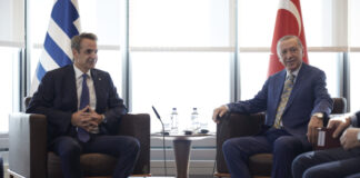 Συνάντηση του Πρωθυπουργού Κυριάκου Μητσοτάκη με τον Πρόεδρο της Τουρκίας Recep Tayyip Erdogan.