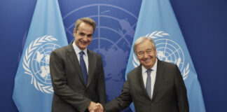 Συνάντηση του Πρωθυπουργού Κυριάκου Μητσοτάκη με τον Γενικό Γραμματέα του ΟΗΕ António Guterres.