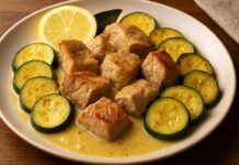 🥘 Λεμονάτο Χοιρινό με Κολοκύθια – Παραδοσιακή Γεύση, Μοναδικό Άρωμα