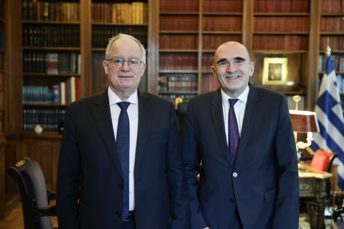 ΣΥΝΑΝΤΗΣΗ ΤΟΥ ΠτΔ ΚΩΣΤΑ ΤΑΣΟΥΛΑ ΜΕ ΤΟΝ ΠΡΟΕΔΡΟ ΤΟΥ ΔΙΚΗΓΟΡΙΚΟΥ ΣΥΛΛΟΓΟΥ ΑΘΗΝΩΝ ΑΝΔΡΕΑ ΚΟΥΤΣΟΛΑΜΠΡΟ (ΘΟΔΩΡΗΣ ΜΑΝΩΛΟΠΟΥΛΟΣ/ΓΡΑΦΕΙΟ ΤΥΠΟΥ ΠΡΟΕΔΡΙΑΣ ΤΗΣ ΔΗΜΟΚΡΑΤΙΑΣ/EUROKINISSI)