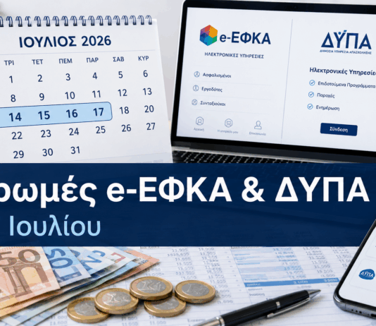 Ο «χάρτης» των πληρωμών από e-ΕΦΚΑ και ΔΥΠΑ από 13 έως 17 Ιουλίου