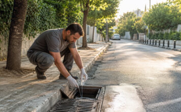 Αγία Παρασκευή: Παρεμβάσεις κατά κουνουπιών σε 844 φρεάτια Συνεργείο δημόσιας υγείας ελέγχει φρεάτιο ομβρίων σε αστική γειτονιά με πράσινο