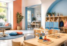 Αγία Παρασκευή: Εκπρόθεσμες αιτήσεις όλο τον χρόνο για τους βρεφονηπιακούς σταθμούς Φωτεινή αίθουσα δημοτικού βρεφονηπιακού σταθμού με παιδικά τραπέζια και εκπαιδευτικά παιχνίδια