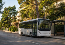 Χαλάνδρι: Χωρίς δημοτική συγκοινωνία έως 30 Αυγούστου Editorial απεικόνιση δημοτικού λεωφορείου σε ήσυχο δρόμο του Χαλανδρίου τον Αύγουστο
