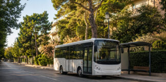 Χαλάνδρι: Χωρίς δημοτική συγκοινωνία έως 30 Αυγούστου Editorial απεικόνιση δημοτικού λεωφορείου σε ήσυχο δρόμο του Χαλανδρίου τον Αύγουστο
