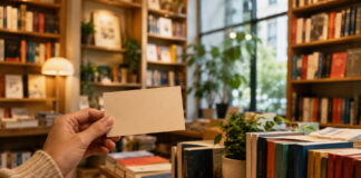 ΔΥΠΑ: Από 1η Σεπτεμβρίου ενεργοποιούνται 150.000 επιταγές βιβλίων Χέρι κρατά κενή κάρτα επιταγής μέσα σε σύγχρονο βιβλιοπωλείο