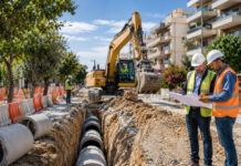 Γλυκά Νερά: 29,14 εκατ. ευρώ για την ολοκλήρωση του δικτύου αποχέτευσης Μηχανικοί επιβλέπουν την εγκατάσταση νέου υπόγειου αγωγού αποχέτευσης σε αστική γειτονιά