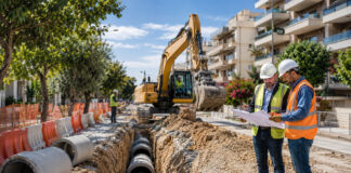 Γλυκά Νερά: 29,14 εκατ. ευρώ για την ολοκλήρωση του δικτύου αποχέτευσης Μηχανικοί επιβλέπουν την εγκατάσταση νέου υπόγειου αγωγού αποχέτευσης σε αστική γειτονιά