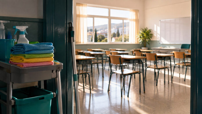 Καθαρή σχολική αίθουσα έτοιμη για τη νέα σχολική χρονιά