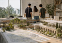 Ηράκλειο: 80 φοιτητικές προτάσεις για τους δημόσιους χώρους Φοιτητές αρχιτεκτονικής μελετούν μακέτα βιώσιμων δημόσιων χώρων