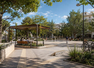Λυκόβρυση–Πεύκη: Πρόταση ανάπλασης 583.185 ευρώ με πράσινο και προσβασιμότητα Πράσινη προσβάσιμη πλατεία με πέργκολα, καθιστικά και διαδρομές πεζών