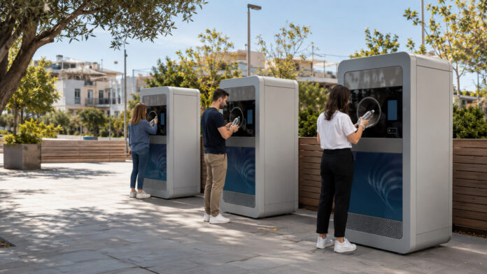 Πολίτες χρησιμοποιούν σύγχρονα πολυκέντρα ανταποδοτικής ανακύκλωσης