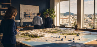 Νέα Ιωνία: Εγκρίθηκε το Στρατηγικό Σχέδιο 2024–2028 Στελέχη εξετάζουν αστικό σχέδιο και μακέτα πόλης σε χώρο σχεδιασμού