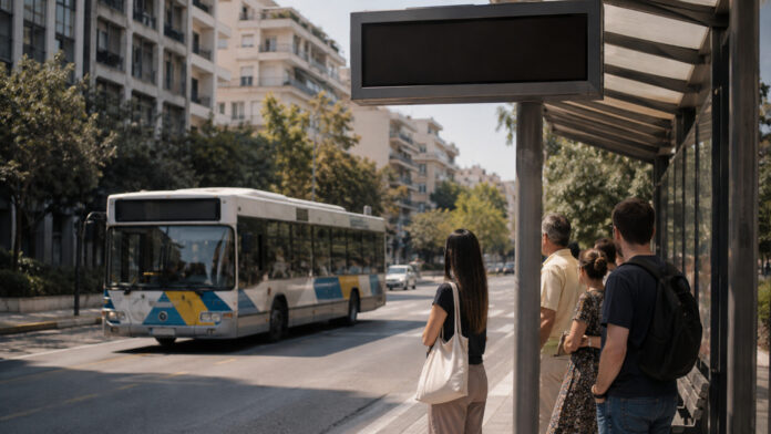 oasa-tilematiki-20260830-1600-1920x1080-1 Ανενεργή ηλεκτρονική πινακίδα άφιξης σε στάση λεωφορείου με κανονική κυκλοφορία