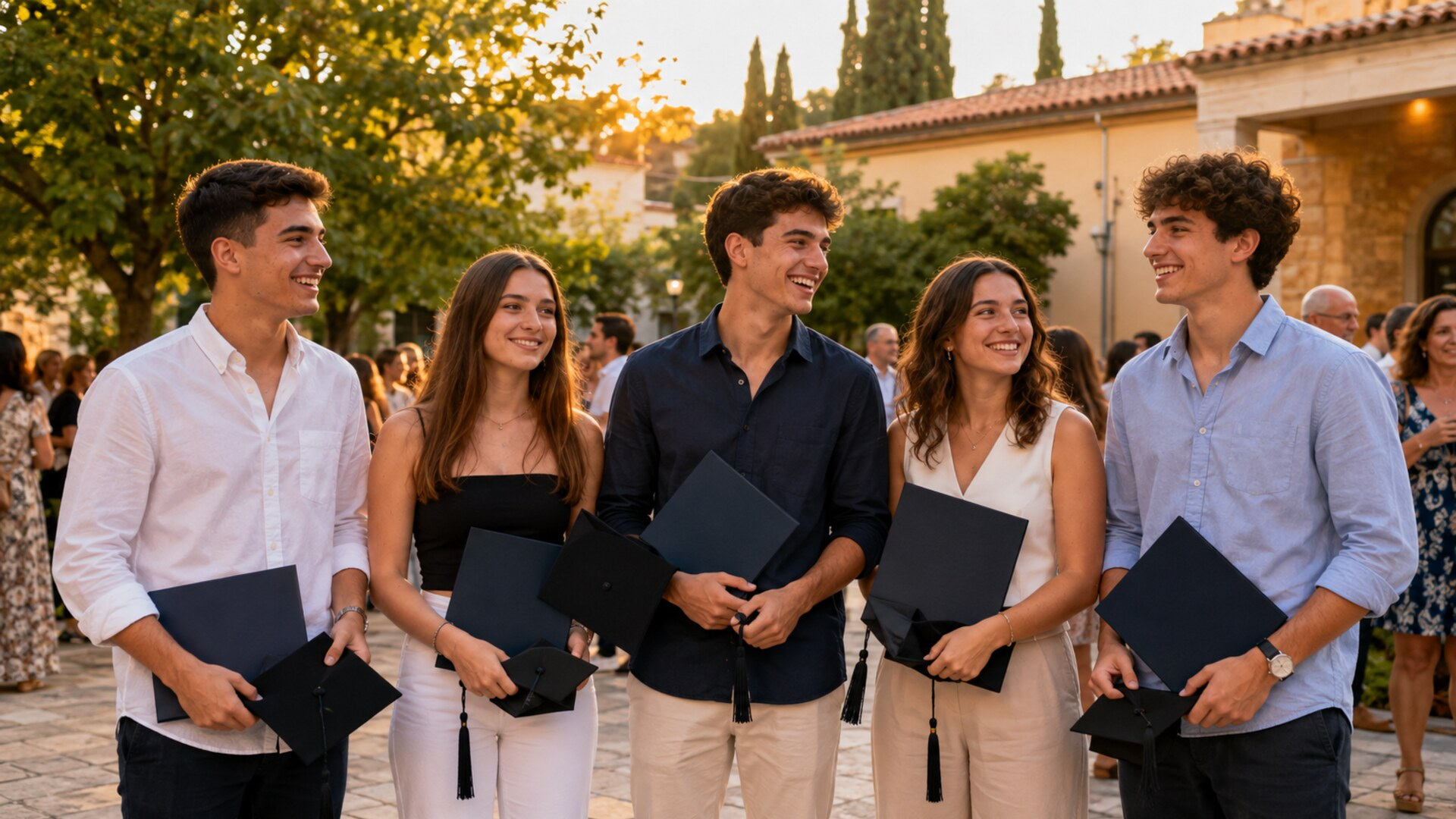 Νέοι φοιτητές σε εκδήλωση επιβράβευσης για την εισαγωγή τους στην Τριτοβάθμια Εκπαίδευση