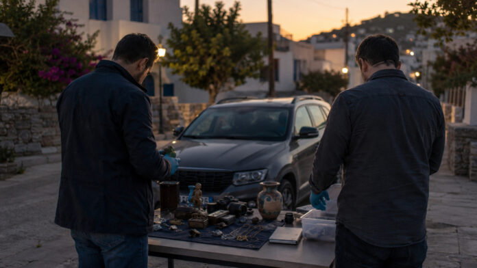 Αστυνομική έρευνα με κατασχεμένα αντικείμενα σε ασφαλισμένο αστικό χώρο