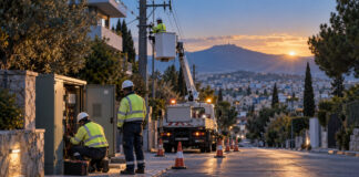 Αγία Παρασκευή: Πεντάωρη διακοπή ρεύματος σε πέντε δρόμους Συνεργείο ηλεκτρικού δικτύου εργάζεται με μέτρα ασφαλείας σε δρόμο της Αγίας Παρασκευής