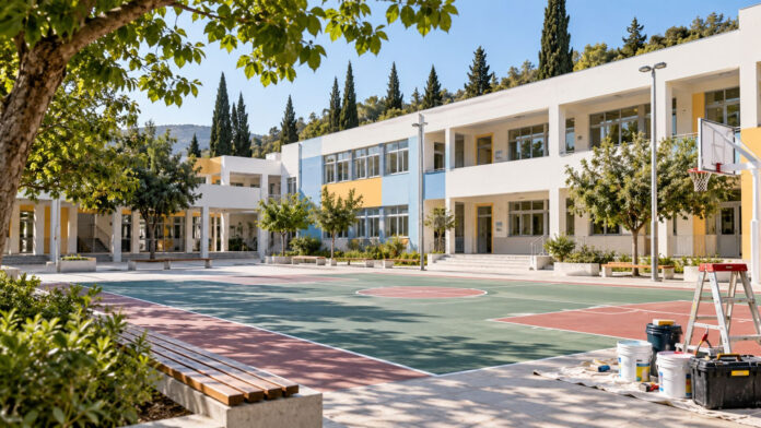 agia-paraskevi-paremvaseis-scholeia-20260922-2200-1920x1080-1 Ανανεωμένο σχολικό προαύλιο με εργασίες συντήρησης και σύγχρονο φωτισμό