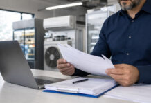 «Αλλάζω Συσκευή»: Παράταση διορθώσεων για 1.400 επιχειρήσεις Επιχειρηματίας ελέγχει δικαιολογητικά δίπλα σε ενεργειακά αποδοτικό εξοπλισμό