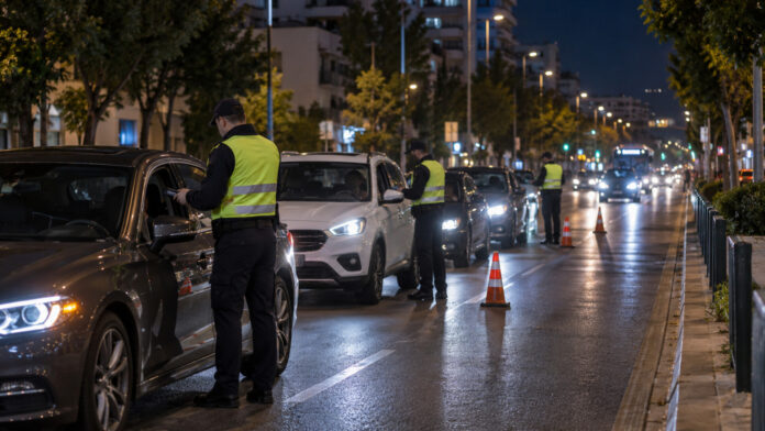 Νυχτερινός έλεγχος οδικής ασφάλειας σε κεντρική λεωφόρο της Αττικής