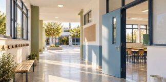 Χαλάνδρι: Ανακαινισμένα 16 σχολεία πριν από το πρώτο κουδούνι Ανακαινισμένος φωτεινός διάδρομος σύγχρονου σχολικού κτιρίου στο Χαλάνδρι