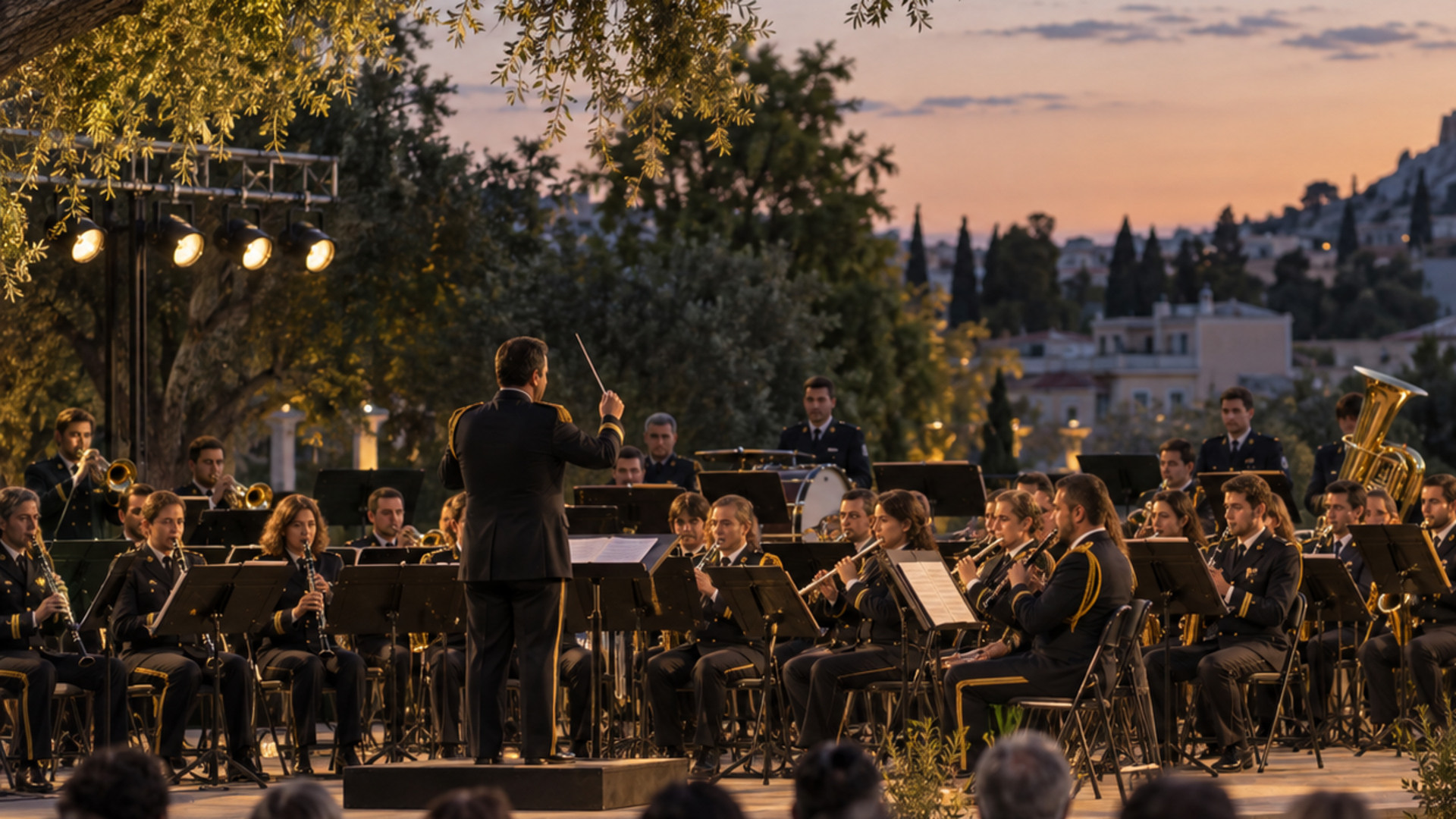 Φιλαρμονική ορχήστρα σε υπαίθρια πολιτιστική εκδήλωση στο Χαλάνδρι