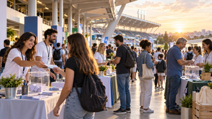 galatsi-festival-ethelontismou-20260913-1430-1920x1080-2 Εθελοντές και επισκέπτες σε περίπτερα κοινωνικών δράσεων έξω από αθλητικό συγκρότημα