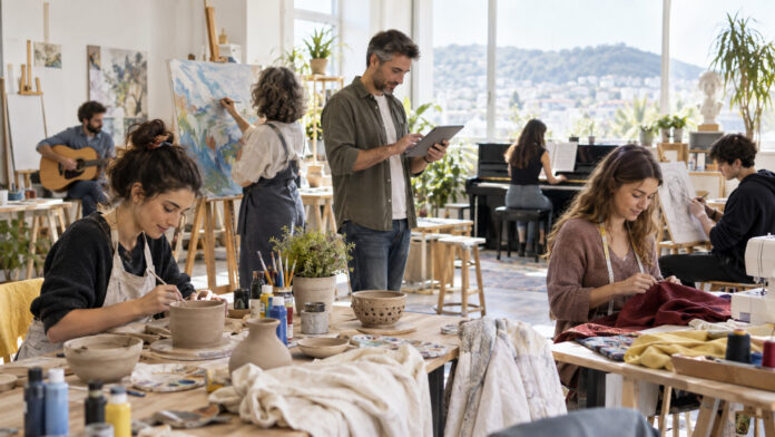 Δημιουργικό εργαστήριο με ζωγραφική, κεραμική, μουσική και ηλεκτρονική εγγραφή σε δημοτικές δραστηριότητες