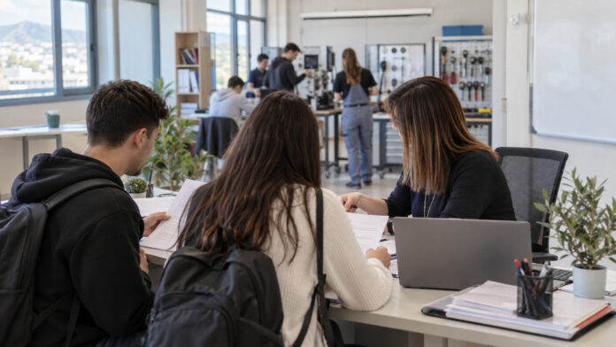 Υποψήφιοι καταρτιζόμενοι ενημερώνονται για αιτήσεις σε σύγχρονο εκπαιδευτικό χώρο