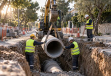 Ηράκλειο Αττικής: Νέοι αγωγοί ακαθάρτων σε Πεύκων και Ελ. Βενιζέλου Δημοτικό συνεργείο τοποθετεί νέο αγωγό σε οργανωμένο εργοτάξιο αστικού δρόμου