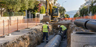 Ηράκλειο Αττικής: Νέοι αγωγοί ακαθάρτων σε Πεύκων και Ελ. Βενιζέλου Εργασίες αντικατάστασης υπόγειου αγωγού σε αστικό δρόμο