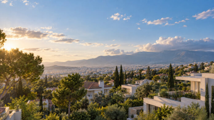 Ηλιοφάνεια με λίγες παροδικές νεφώσεις πάνω από καταπράσινα βόρεια προάστια της Αττικής