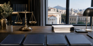 Κηφισιά: Τέσσερις αποφάσεις για τις κατασχέσεις άνω των 200.000 ευρώ Τέσσερις κλειστοί νομικοί φάκελοι δίπλα σε ζυγαριά δικαιοσύνης σε γραφείο