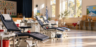 Κηφισιά: Εθελοντική αιμοδοσία στις 18 Σεπτεμβρίου στην Κάτω Κηφισιά Χώρος εθελοντικής αιμοδοσίας διαμορφωμένος σε αίθουσα σχολείου