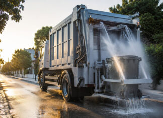 Λυκόβρυση–Πεύκη: Πλύσιμο και απολύμανση κάδων σε όλες τις γειτονιές Ειδικό δημοτικό όχημα πλένει και απολυμαίνει κάδο απορριμμάτων σε δρόμο γειτονιάς