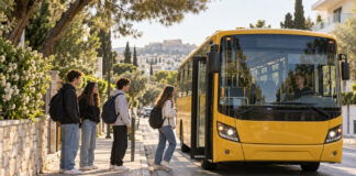 Λυκόβρυση: Τα σχολικά δρομολόγια για Γυμνάσιο και Λύκειο Σχολικό λεωφορείο σε πρωινό δρομολόγιο με μαθητές σε στάση