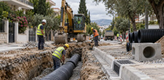 Μαρούσι: Στην τελική ευθεία το αντιπλημμυρικό έργο στην Αγία Φιλοθέη Εργασίες εγκατάστασης αγωγού ομβρίων σε αστική γειτονιά με κατοικίες και δέντρα