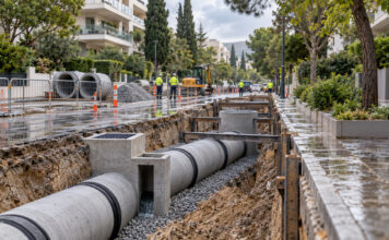 Μαρούσι: Ολοκληρώνεται το έργο ομβρίων στην Αγία Φιλοθέη Εργασίες εγκατάστασης αγωγών ομβρίων σε κατοικημένο δρόμο με βρεγμένο οδόστρωμα