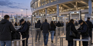 Μαρούσι: Έξι συλλήψεις στους ελέγχους αγώνα στο ΟΑΚΑ Αστυνομικοί πραγματοποιούν ελέγχους φιλάθλων έξω από μεγάλο στάδιο