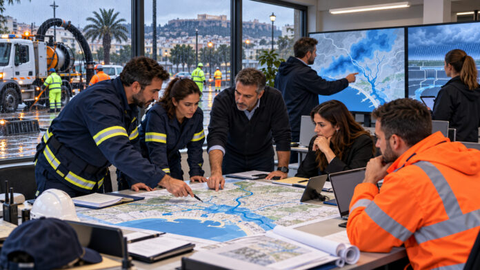 Ομάδα πολιτικής προστασίας σε συντονισμό για χειμερινά και πλημμυρικά φαινόμενα