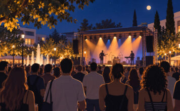 Μαρούσι: Διήμερο ARTΕΜΕΙΣ Festival με ελεύθερη είσοδο Υπαίθρια μουσική σκηνή με κοινό σε φωτισμένη αστική πλατεία