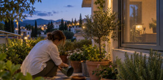 Νέα Ιωνία: Υπενθύμιση προστασίας από τον ιό του Δυτικού Νείλου Κάτοικος αδειάζει νερό από δοχείο σε μπαλκόνι για την πρόληψη κουνουπιών