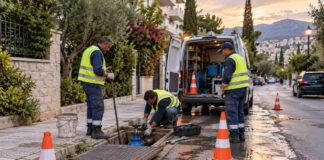 Νέα Πεντέλη: Έκτακτη διακοπή νερού έως τις 23:00 Συνεργείο ύδρευσης εργάζεται σε αγωγό κατοικημένης περιοχής με κώνους ασφαλείας