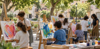 Νέα Πεντέλη: Παιδιά ζωγραφίζουν για την ψυχική υγεία στις 9 Οκτωβρίου Παιδιά ζωγραφίζουν σε καβαλέτα σε ανοιχτό δημιουργικό εργαστήρι σε πλατεία