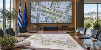 Παπάγου–Χολαργός: Βιοκλιματική ανάπλαση και έργα στη Δημοτική Επιτροπή Αρχιτεκτονικά σχέδια αστικής ανάπλασης σε αίθουσα δημοτικής συνεδρίασης