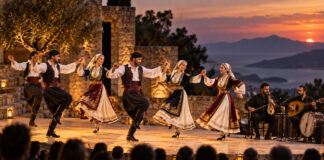 Παπάγου: Η λύρα ενώνει τέσσερις τόπους στο Κηποθέατρο Παραδοσιακοί χορευτές και μουσικοί με λύρα σε ανοιχτή πολιτιστική σκηνή