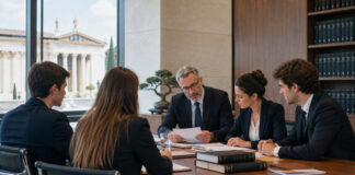 Περιφέρεια Αττικής: Πρόσκληση για 11 θέσεις ασκούμενων δικηγόρων Νέοι νομικοί εξετάζουν φακέλους σε επαγγελματική συνάντηση καθοδήγησης